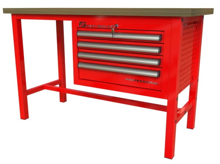 Solidny Polski Stół Warsztatowy 1400x600 Udźwig 1500kg P-3-022-01 - 4 szuflad