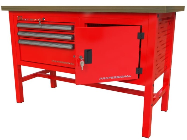 Solidny Stół Warsztatowy Polski P-3-041-01 Profesjonalny Udźwig 1500kg - 3 szuflad
