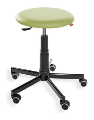 Taboret BlackTab Eco WH — ekoskóra na kółkach