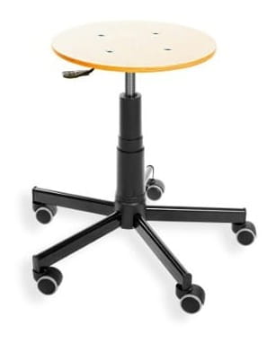 Taboret BlackTab 02 WH — sklejka lakierowana na kółkach