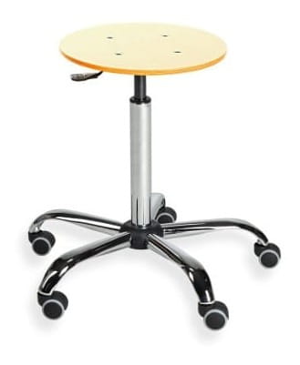 Taboret BlackTab 02 chrome WH chromowane — sklejka lakierowana na kółkach