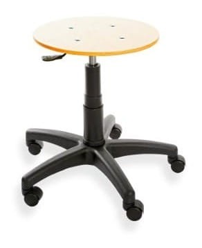 Taboret ErgoTab 02 WH — sklejka lakierowana na kółkach