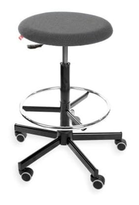 Taboret BlackTab 01 H+RING WH z podnóżkiem — tkanina BEST na kółkach