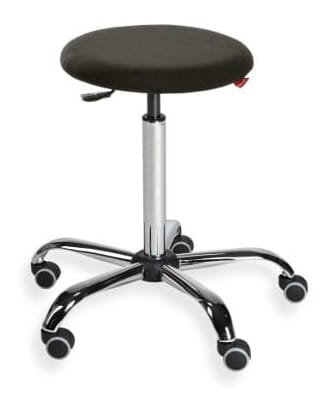 Taboret BlackTab 01 chrome WH chromowane — tkanina BEST na kółkach