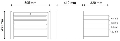 Nadstawka narzędziowa z 4 szufladami N-1-01-02 - nośność 45 kg