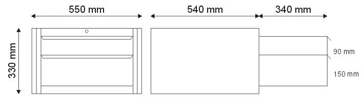 N-1-05-02 Szafka narzędziowa z 2 szufladami - nośność 45 kg