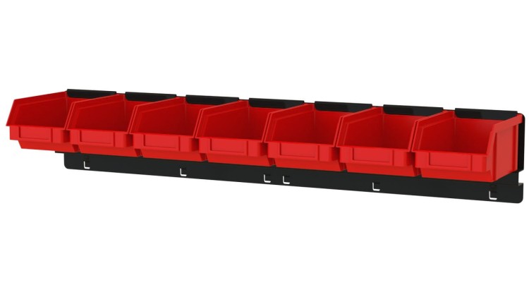 Listwa na 7 pojemników P1  ZW-P1-7 - ściana perforowana 95 x 20 mm