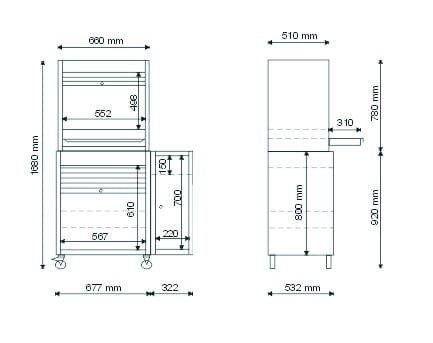 Zestaw komputerowy midi (szafka, nadstawka, szafka boczna) P-1-07-06 - blacha stalowa 1 mm
