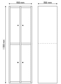 Szafa BHP dla 4 osób S-2-04-00 - blacha stalowa 1 mm