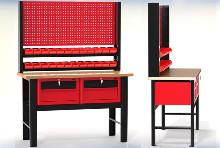 Tablica na narzędzia 920mm x 1350mm x 135mm N-4-02-04 - malowanie proszkowe